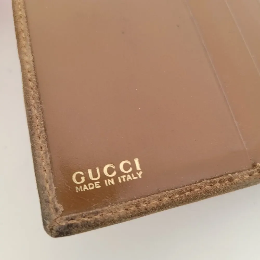 GUCCI Horsebit Suede Leather Wallet Card Compact Bifold Brown Medium Box - Picture 5 of 15